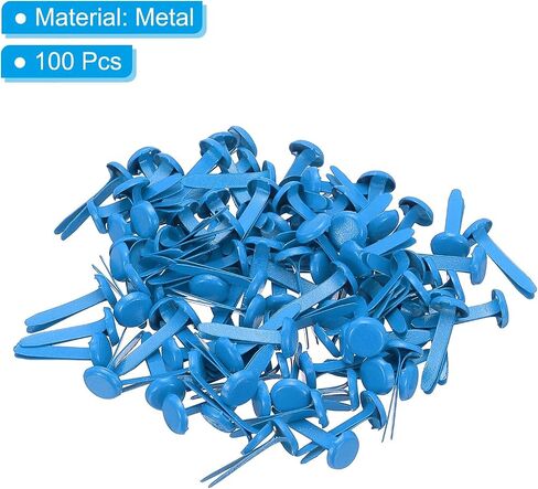Patikil Brads للحرف الورقية ، 100 pcs السحابات الورق المعدني الأحمر جولة رأس Mini Brads تقسيم دبابيس لوازم الورق لصياغة لوكس DIY Craft Project Book ، 20 مم in Kuwait