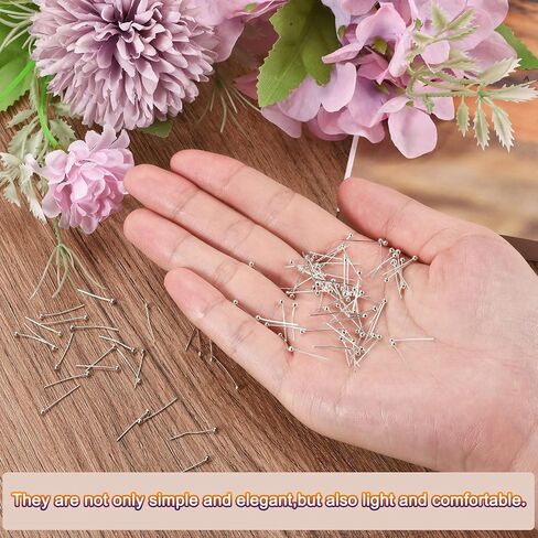 MECCANIXITY 600Pcs Head Pins Set, Flat Head Pins Plated Ball Head Pins Eye Pins for Jewelry Making for Craft Earring Bracelet Necklace Pendant Supplies 30mm 40mm Brass, Bronze in Saudi Arabia