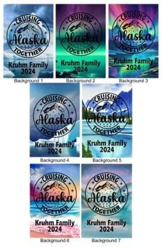 personalized Alaskan cruise door decorations magnetic, large cruise ship magnet banner, cruising Alaska together, custom name flag decoration Cruise door, decor idea cruise cabin (Alaska Background 3) in Kuwait
