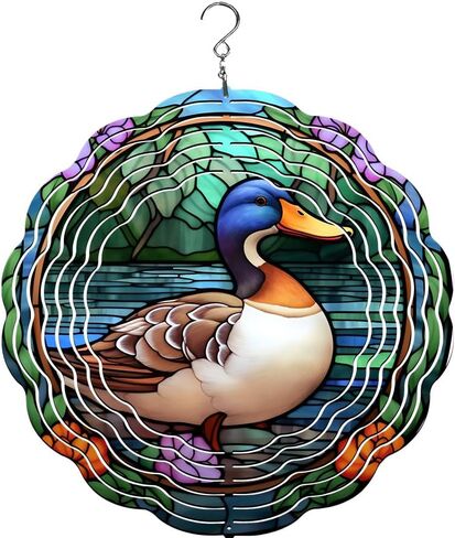 Duck Stained Glass Wind Spinner | Windspinner | Mallard Duck Lover | Bird Lover in Saudi Arabia