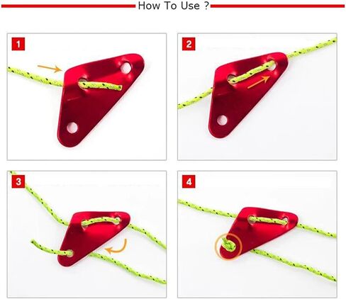 Guyline Tensioner 50pcs Triangle Tent Guyline para Cord Rope Fastener Guy Line Adjuster Runner Wind Stopper Tightener Hook Buckle Tensioner for Camping(Small) in Saudi Arabia