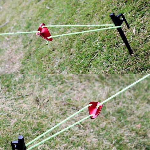 Guyline Tensioner 50pcs Triangle Tent Guyline para Cord Rope Fastener Guy Line Adjuster Runner Wind Stopper Tightener Hook Buckle Tensioner for Camping(Small) in Saudi Arabia
