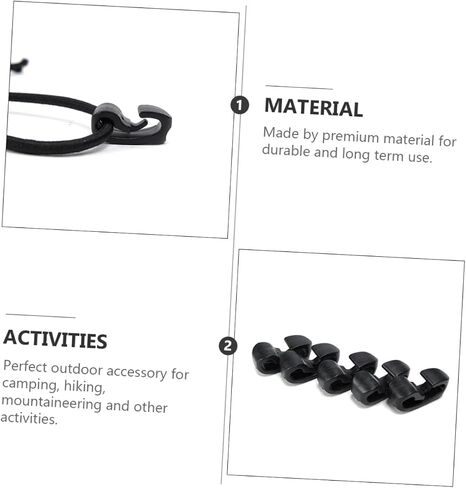 Uonlytech 15Pcs Elastic Strap Clips with Buckle Fasten Cords Multipurpose Elastic Fasten Strings for Camping Storage and Organization in Kuwait