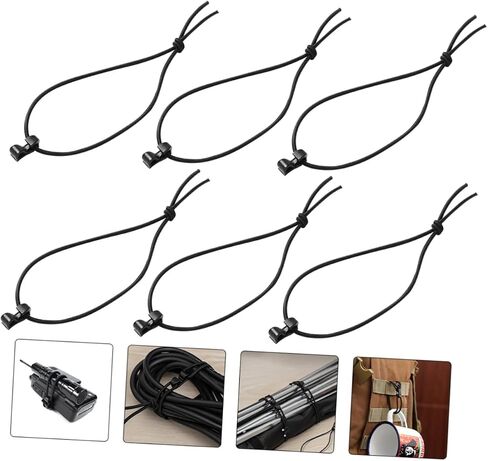 Uonlytech 15Pcs Elastic Strap Clips with Buckle Fasten Cords Multipurpose Elastic Fasten Strings for Camping Storage and Organization in Kuwait