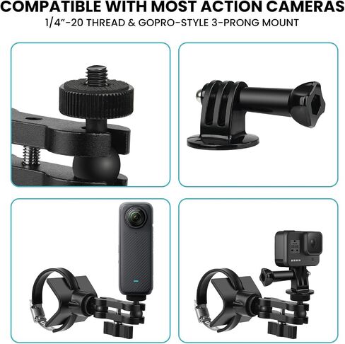 حامل هاتف CamKix BarGrip لقضبان UTV من جميع الأشكال - متوافق مع Polaris وCanAm وHonda وKawasaki وYamaha وWildcat - دوران 360 درجة لأقفاص 1"-2" RZR وملحقات الهواتف الذكية UTV in Kuwait
