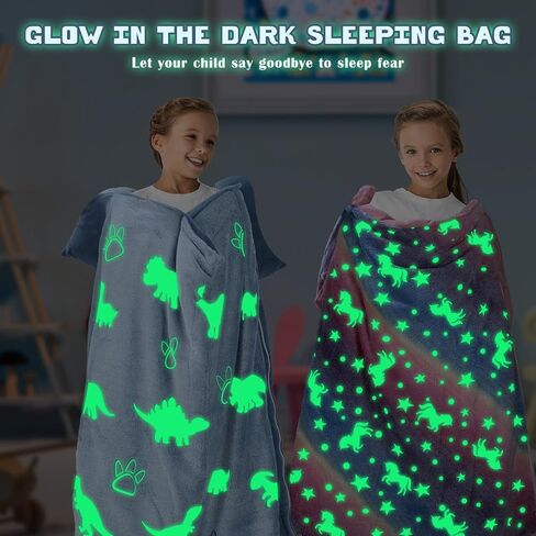 Kids Sleeping Bag Soft Plush Glowing Toddler Nap Mat with Pillow for Boys Girls Large Sleeping Mat for Daycare Preschool Kindergarten in Kuwait