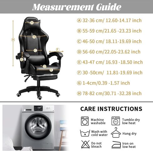 Gaming Chair Covers with Armrest Covers, Stretchable Gaming Computer Office Chair Seat Covers Slipcovers with Zipper Universal Ergonomic Rotating Armchair Covers (Style H-1) in Saudi Arabia