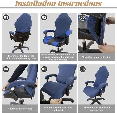 Gaming Chair Covers with Armrest Covers, Stretchable Gaming Computer Office Chair Seat Covers Slipcovers with Zipper Universal Ergonomic Rotating Armchair Covers (Style H-1) in Saudi Arabia