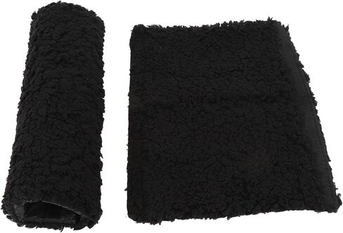 Sheepskin Fleece Armrest Cushion for Comfort Protecting Arms and Elbows in Office Chairs and More (Black) in Saudi Arabia