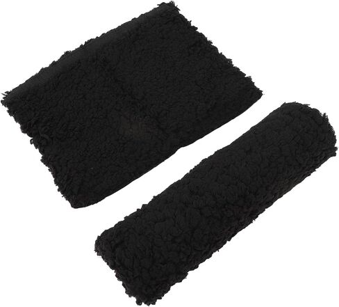 Sheepskin Fleece Armrest Cushion for Comfort Protecting Arms and Elbows in Office Chairs and More (Black) in Saudi Arabia