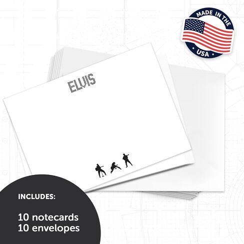Desert Cactus Elvis Presley 10 Pack Notecards Stationery Cardstock Includes Envelopes Memo Party Thank You (Notecard Design C) in Saudi Arabia