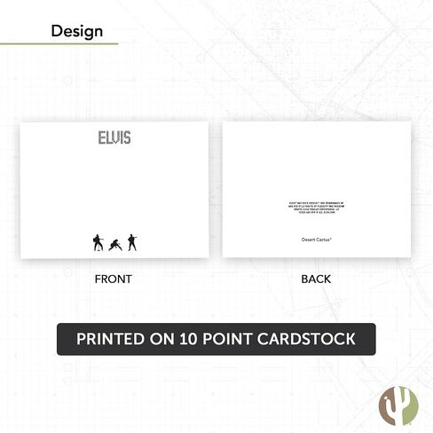 Desert Cactus Elvis Presley 10 Pack Notecards Stationery Cardstock Includes Envelopes Memo Party Thank You (Notecard Design C) in Saudi Arabia
