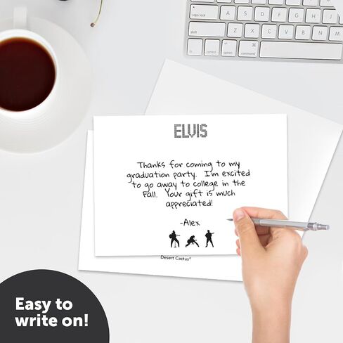 Desert Cactus Elvis Presley 10 Pack Notecards Stationery Cardstock Includes Envelopes Memo Party Thank You (Notecard Design C) in Saudi Arabia