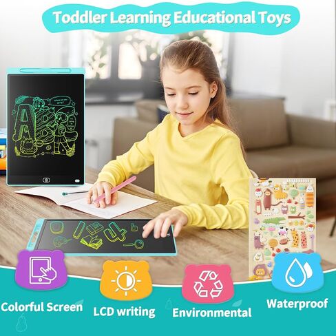[2 Pack] Genialba LCD كتابة لوحة رسوبلات ملونة بحجم 8.5 بوصة ، وهدايا تودلر التعليمية للألعاب التعليمية للفتيات والفتيان البالغ من العمر 3-8 سنوات ، وسادة الرسم الإلكترونية للأطفال (Pink & Blue) in Kuwait