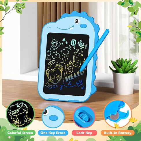 2 Pack LCD Writing Tablet for Kids, 6.5 Inch Colorful Doodle Board Drawing Tablet, Educational Kid Toys, Doodle Pad Dinosaur Toys for 3 4 5 6 7 8 Year Old Boys Girls in Kuwait