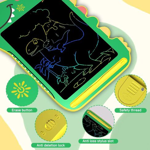 BKM LCD Writing Tablet for Kids, Educational Toddler Toys, Colorful Doodle Board Drawing Tablet with Screen Lock & Erase Button, Dinosaur Toys for Ages 3-8, Birthday Gifts for Boys Girls,8.5 inch in Saudi Arabia