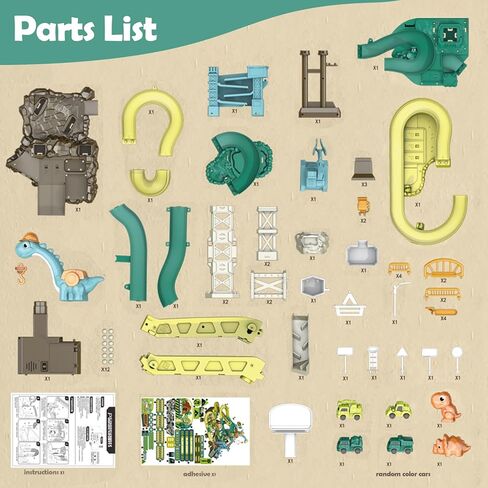 Toy Car Ramp Track ، Adventure Railcar Colorful Contraction Construction Play مجموعة مع 8 سيارات هدايا مسار للأطفال 3+ in Kuwait