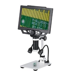 G1600 12MP 1-1600X نوع المكون الإضافي المجهر الرقمي مع 9 "LCD ومصابيح LED للإصلاحات (بدون بطارية) in Kuwait
