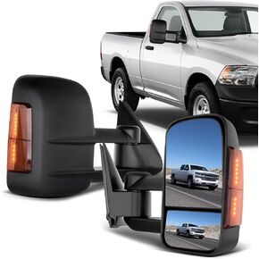 ECCPP Towing Mirrors Pair Set Replacement fit for 2003-06 for Chevy Silverado 1500 2500 HD 3500 Suburban 1500 2500 Tahoe for GMC Sierra Yukon Power Heated Signal Black Manual Telescoping Tow Mirrors in Kuwait