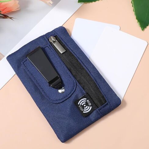 Money Clip, RFID Belt Wallet Travel Wallet Blocking Clip Pocket for Cards Pickpocket Hidden Clips Stash Credit Card Holder Compact Thin Anti-Theft for Traveling(Black) in Kuwait
