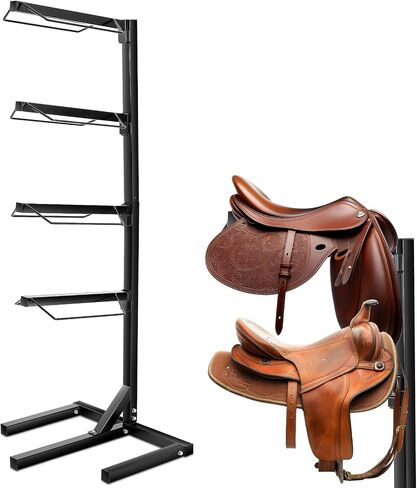 Abbylike 4 Tier Saddle Rack للخيول ، 6.38 قدم وسادة السرج الثقيلة حامل ثقيلة بطانية تخزين Tack Stage in Saudi Arabia