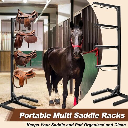 Abbylike 4 Tier Saddle Rack للخيول ، 6.38 قدم وسادة السرج الثقيلة حامل ثقيلة بطانية تخزين Tack Stage in Saudi Arabia