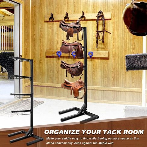 Abbylike 4 Tier Saddle Rack للخيول ، 6.38 قدم وسادة السرج الثقيلة حامل ثقيلة بطانية تخزين Tack Stage in Saudi Arabia