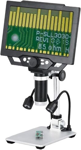 G1600 12MP 1-1600X نوع المكون الإضافي المجهر الرقمي مع 9 "LCD ومصابيح LED للإصلاحات (بدون بطارية) in Kuwait