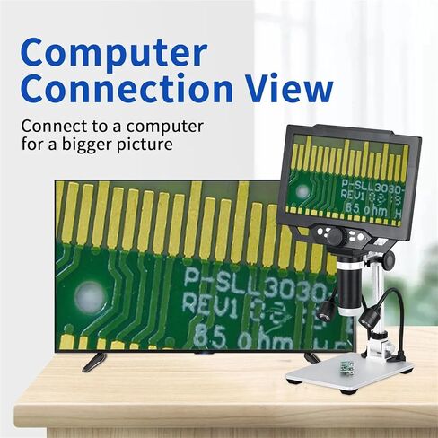 G1600 12MP 1-1600X نوع المكون الإضافي المجهر الرقمي مع 9 "LCD ومصابيح LED للإصلاحات (بدون بطارية) in Kuwait
