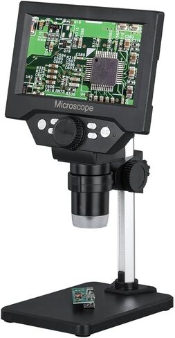 G5 10MP 1-1000X HD المجهر الرقمي الصناعي HD مع حامل من الألومنيوم البلاستيكي/سبيكة الألومنيوم و 5.5 "LCD (W al البلاستيك) in Kuwait