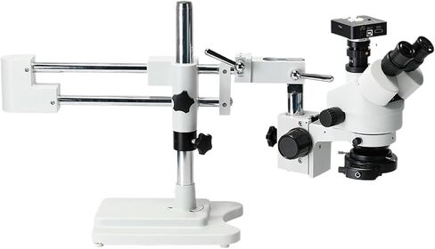 41mp 3.5x 90x Simul-Focal Boom Stand Stand Trinocular Stereo Zoom HDMI COMPATICAL USB Camera 2K 144 LED ضوء in Kuwait
