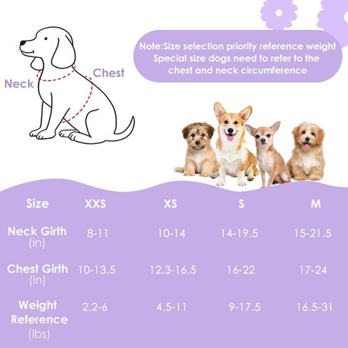 Lukovee No Pull Puppy Harness and Leash Set - Soft Lightweight Escape Proof Puppy Vest Harness, Breathable Adjustable Pet Harness with Dog Leash for Small Dogs (Purple, XXS) in Saudi Arabia
