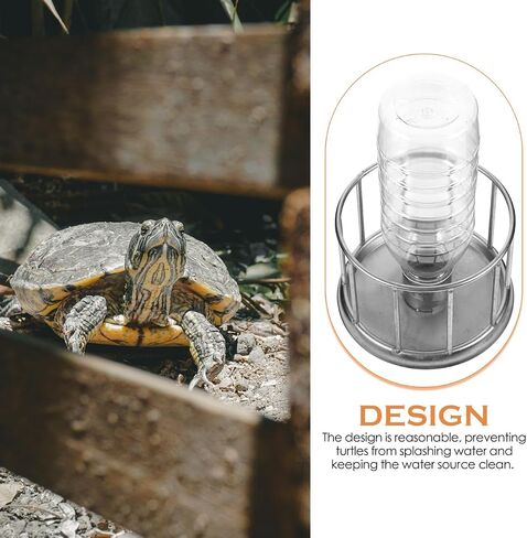 Toyvian Turtle Water Dish Stainless Steel Feeding Basin for Tortoises and Reptiles Easy to Use Water Feeder Prevents Splashing for Home and Pet Stores in Saudi Arabia
