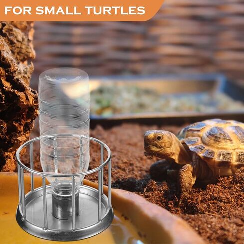 Toyvian Turtle Water Dish Stainless Steel Feeding Basin for Tortoises and Reptiles Easy to Use Water Feeder Prevents Splashing for Home and Pet Stores in Saudi Arabia