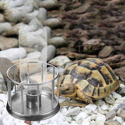 Toyvian Turtle Water Dish Stainless Steel Feeding Basin for Tortoises and Reptiles Easy to Use Water Feeder Prevents Splashing for Home and Pet Stores in Saudi Arabia