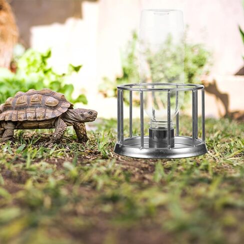 Toyvian Turtle Water Dish Stainless Steel Feeding Basin for Tortoises and Reptiles Easy to Use Water Feeder Prevents Splashing for Home and Pet Stores in Saudi Arabia