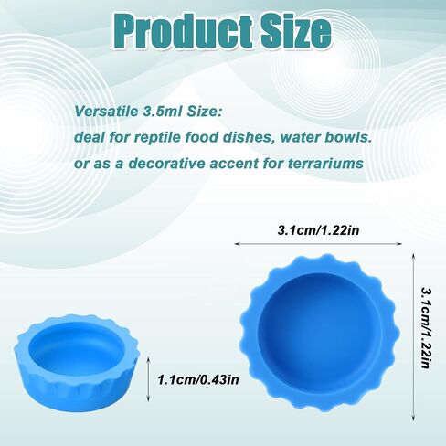 7pcs Crested Gecko Food Dish,Silicone Cup for Crested Gecko,Silicone Cresteds Geckos Food and Water Bowl,Tarantula, Isopods, Lizards, Small Pets, Easy Clean & 7 Colors in Saudi Arabia