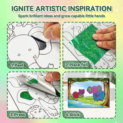 Halloween Crafts for Kids Foil Art No Mess Foil Craft Toy for Kids Ages 4 5 6 7 8 9 10, DIY Activity Kit with Spooky Ghosts, Pumpkins & Bats,Halloween Party Favors Toys & Games for Boys and Girls in Saudi Arabia