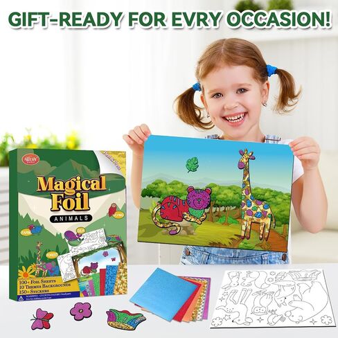 Halloween Crafts for Kids Foil Art No Mess Foil Craft Toy for Kids Ages 4 5 6 7 8 9 10, DIY Activity Kit with Spooky Ghosts, Pumpkins & Bats,Halloween Party Favors Toys & Games for Boys and Girls in Saudi Arabia