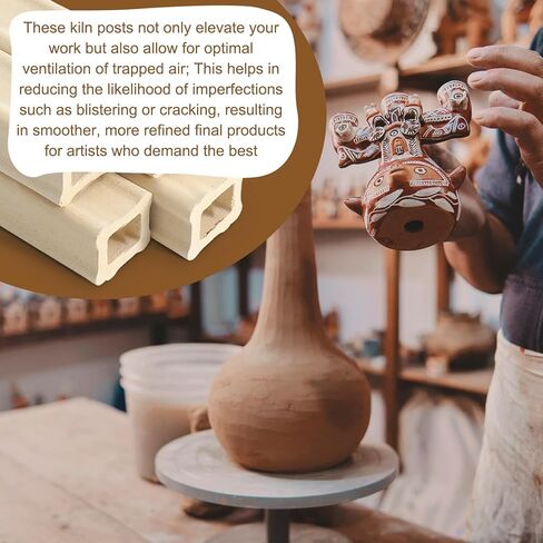 Nuanchu 4 Pack 6 "Tall X 1" Wide Kiln Post High Alumina Kiln Posts يدعم الرف الخزفي الطويل للمناصب العالية لدرجات الحرارة القوية in Saudi Arabia