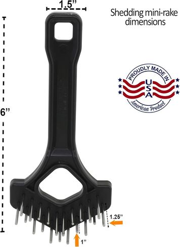 Undercoat Mini-Rakes for Effective Dematting and Grooming Dogs and Cats has V-Shape Head and Double Row, Stainless-Steel Rotating Teeth (Extra-Long Tooth Mini Rake) in Kuwait