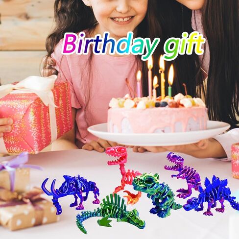 6pcs هياكل عظمية للديناصورات المطبوعة ثلاثية الأبعاد ، T-rex triceratops Stegosaurus Velociraptor Spinosaurus Toys ، ألعاب حيوانات التنين المطبوعة ثلاثية الأبعاد ، لعبة Dragon Fidget Toy Kids ، ألعاب ديناصور للأطفال 5-7 هدايا مكتبية in Kuwait