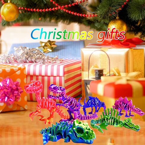 6pcs هياكل عظمية للديناصورات المطبوعة ثلاثية الأبعاد ، T-rex triceratops Stegosaurus Velociraptor Spinosaurus Toys ، ألعاب حيوانات التنين المطبوعة ثلاثية الأبعاد ، لعبة Dragon Fidget Toy Kids ، ألعاب ديناصور للأطفال 5-7 هدايا مكتبية in Kuwait