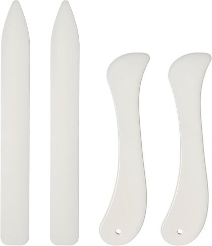 4 Pcs Bone Folders, Crease Makers Scoring Tool Creaser Set Folding Scoring Burnishing Crafting Scrapbooking Tool Plastic Bone Folder Paper Creaser for Paper Crafts, Bookbinding, Leather Craft in Saudi Arabia