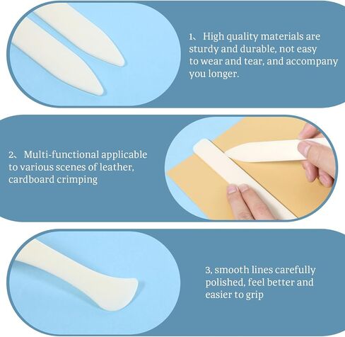 4 Pcs Bone Folders, Crease Makers Scoring Tool Creaser Set Folding Scoring Burnishing Crafting Scrapbooking Tool Plastic Bone Folder Paper Creaser for Paper Crafts, Bookbinding, Leather Craft in Saudi Arabia