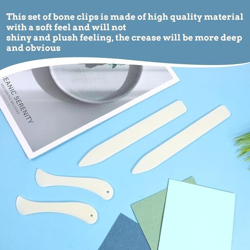 4 Pcs Bone Folders, Crease Makers Scoring Tool Creaser Set Folding Scoring Burnishing Crafting Scrapbooking Tool Plastic Bone Folder Paper Creaser for Paper Crafts, Bookbinding, Leather Craft in Saudi Arabia