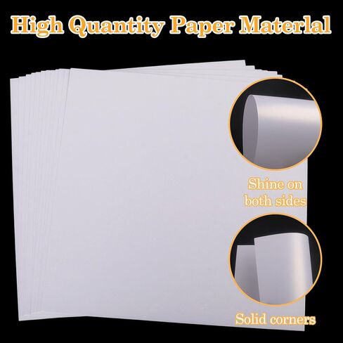 Klmnop White Pearl Shimmer Cardstock 12x12, 40 Sheets 250gsm/92Ib Double-sided Shiny Pearlescent Paper Cardstock, Metallic Paper for Invitations, Card Making and DIY Craft(White) in Saudi Arabia