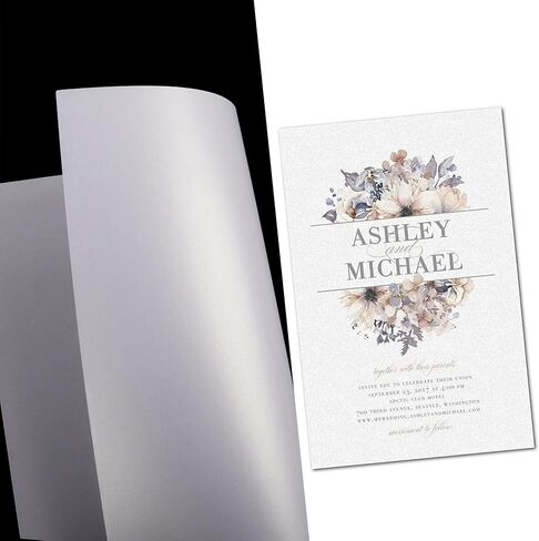 Klmnop White Pearl Shimmer Cardstock 12x12, 40 Sheets 250gsm/92Ib Double-sided Shiny Pearlescent Paper Cardstock, Metallic Paper for Invitations, Card Making and DIY Craft(White) in Saudi Arabia