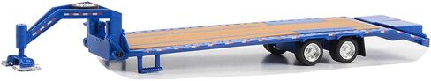 Greenlight 1/64 Gooseneck Trailer ، الأزرق مع خطوط العجز الأحمر والأبيض ، هواية 30466 in Kuwait