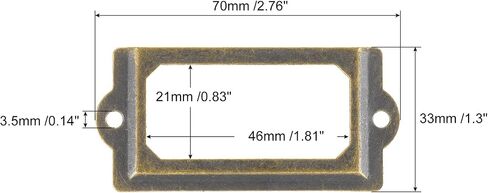 uxcell Metal Label Holders, 83x30mm 40pcs File Name Card Tag Label Holder Frame for Office Library Drawer Cabinet Shelves, Copper Tone in Saudi Arabia